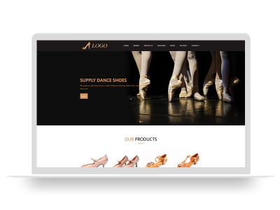 (自适应手机端)英文外贸芭蕾舞鞋网站pbootcms模板 拉丁舞鞋鞋类网站源码下载