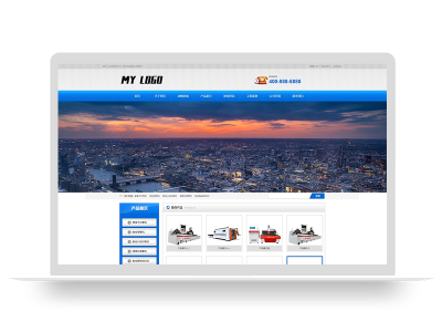 (PC+WAP)金属切割设备类网站模板 蓝色机械设备网站源码下载